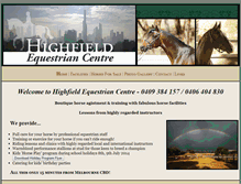 Tablet Screenshot of highfieldequestrian.com.au